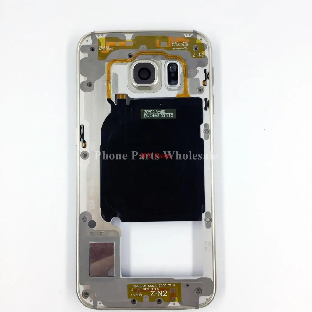 Корпус для Samsung Galaxy S6 Edge G925 G925F серебристый/золотой/черный корпус со средней рамой