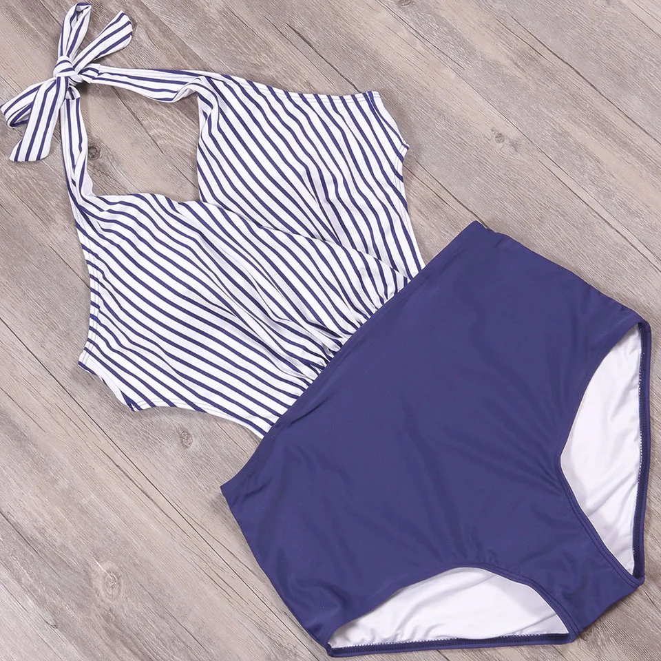BISEAFAIRY новинка 2019 Полосатый Цельный купальник купальные костюмы монокини пуш ап