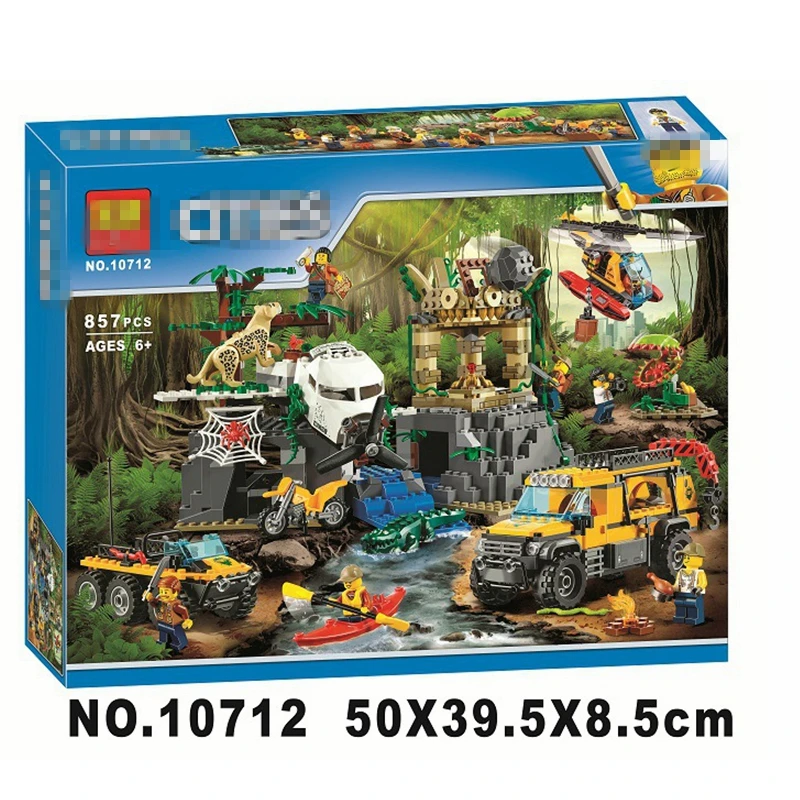 10712 Ungle джунгли разведка сайт Diy город джунгли 60161 строительные блоки игрушки Детский подарок город совместимый