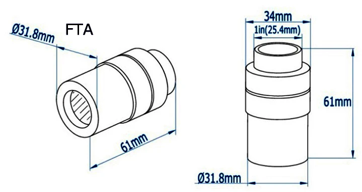 C образное крепление к 1 25 дюймовому фокусируемому телескопу с 0.37x/0.5x/0.75x|adapter