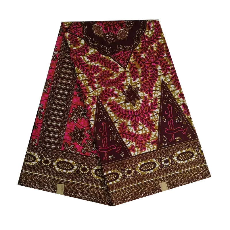 

2019 wax afrian fabric printed nigerian block soft wax 100% cotton 6yards hign quality new design V-L 596