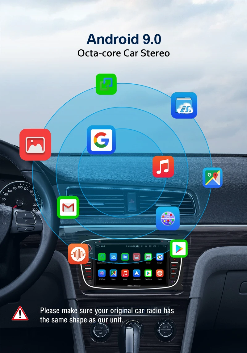 Pumpkin2 Din 7&quotAndroid 9.0 Car DVD Player GPS Navigation Qcta-Core 4G RAM Stereo For Ford Focus/Mondeo Wifi OBD2 Headunit | Автомобили