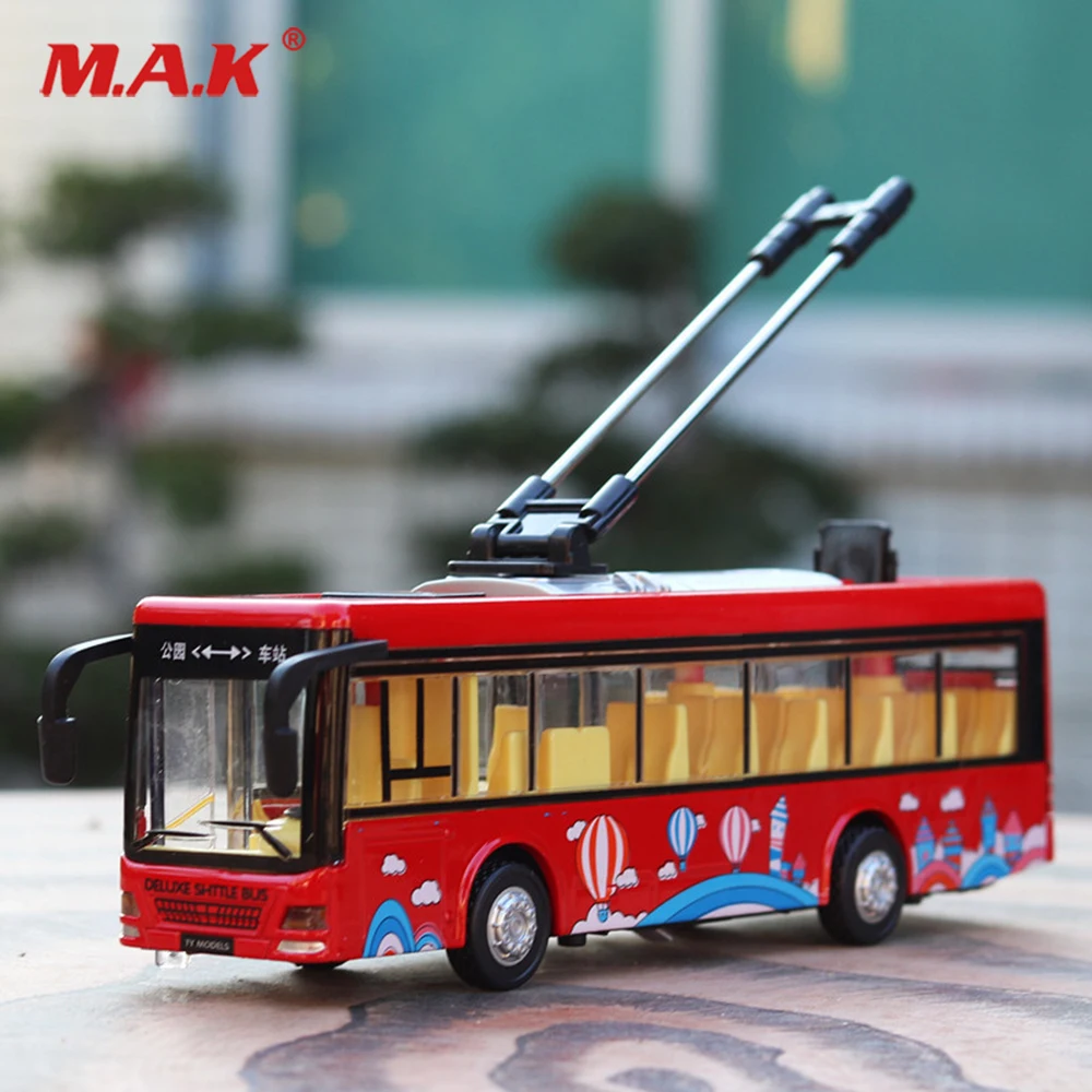 20 см, детские игрушки, сплав, модель экскурсионного автобуса 1/32, троллейбус, литой под давлением, трамвайный автобус, автомобиль, игрушка, W светильник и звуковые коллекции