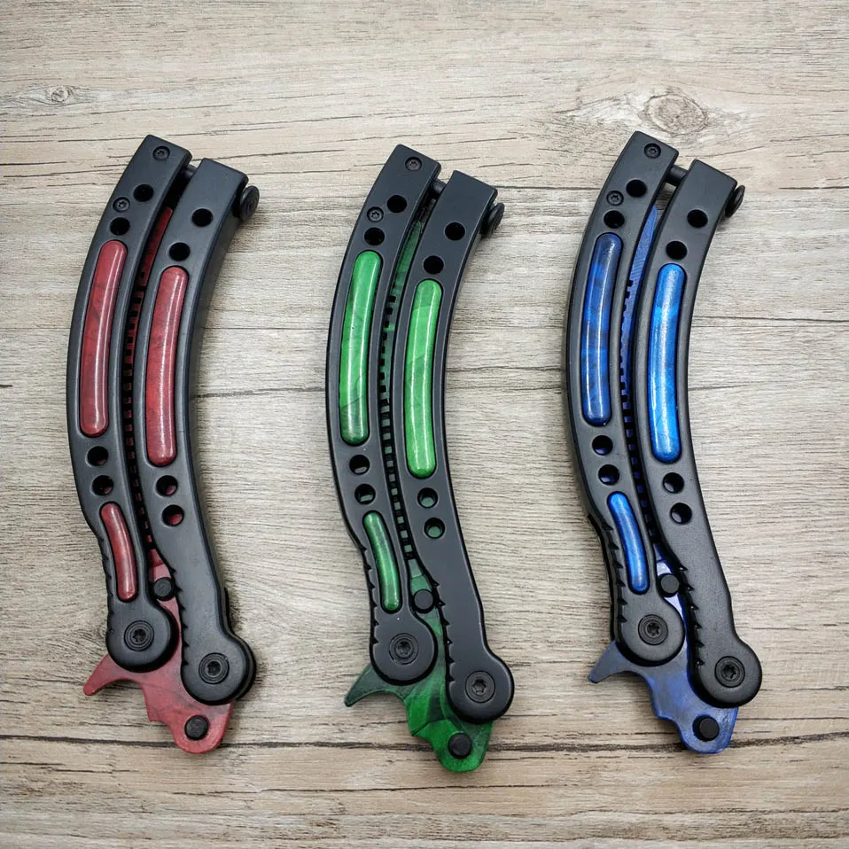 Дропшиппинг красная бабочка в ноже CS GO Karambit нож практика синий складной нож бабочка тренажер игровой нож гребень лезвие