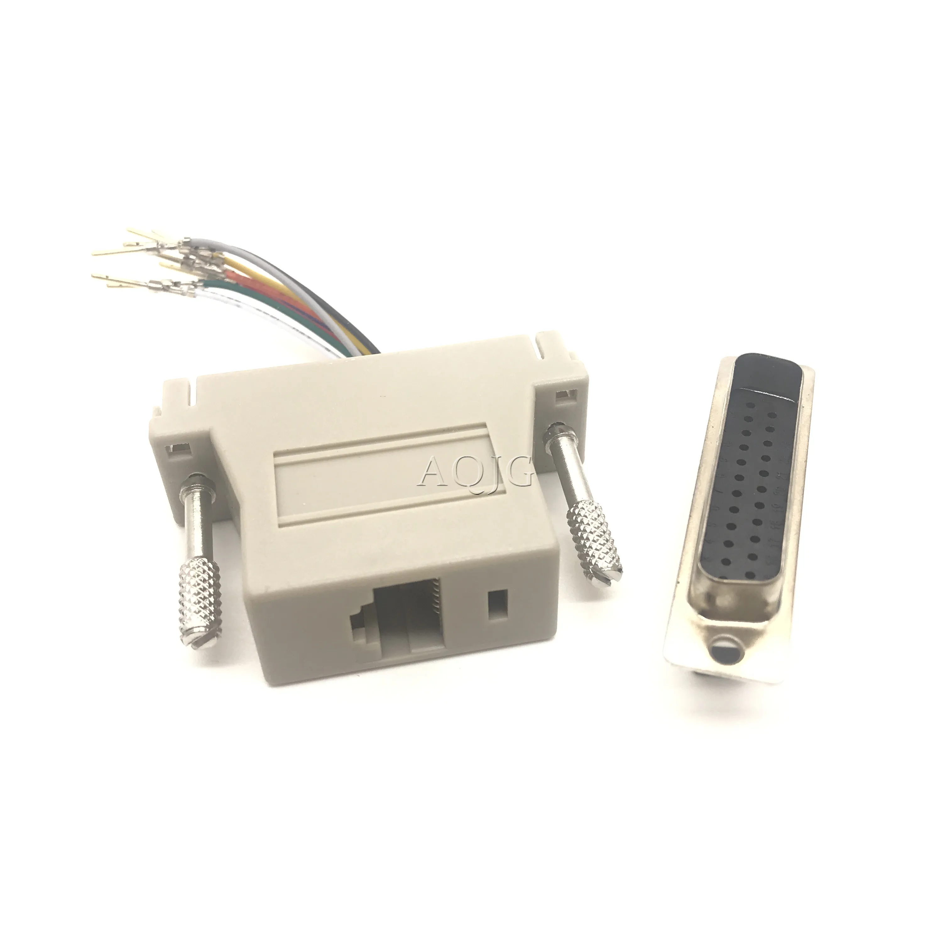 

Адаптер переходник DB25M на RJ45, переходник со штекером RS232 DB25, адаптер для модема DB25 на RJ45
