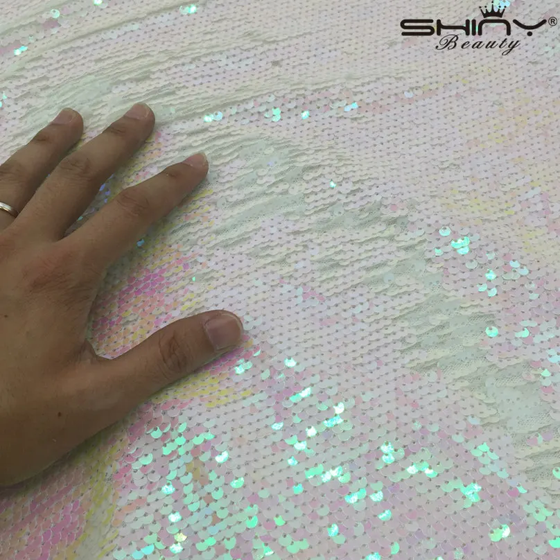 ShinyBeauty двусторонний 10FTSequin фон для фотосъемки измененный белый Русалка Рыбная