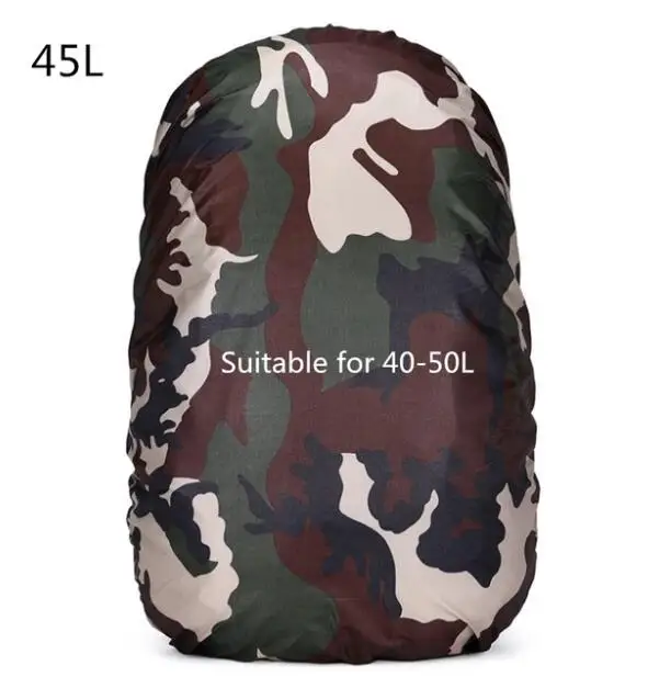 Camouflage for 45L 20L-80L Открытый спортивный водонепроницаемый рюкзак Кемпинг Туризм Велоспорт пылезащитный дождевик портативный спортивный мешок дождевик регулируемый - Цвет: Camouflage for 45L