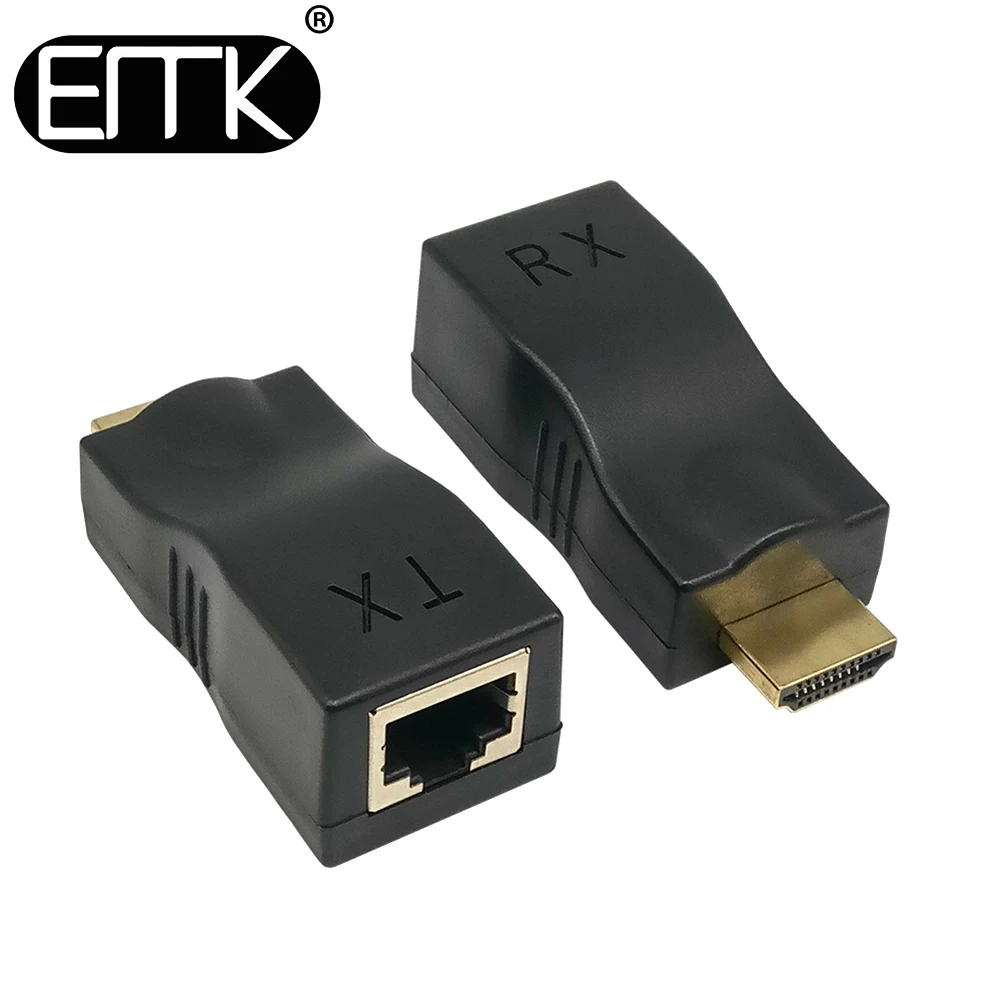 EMK HDMI удлинитель передатчика TX/RX V1.4 HD 1080P по CAT6 RJ45 Ethernet кабель для ТВ проектора DVD до