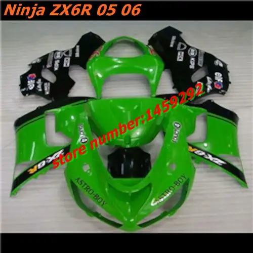 

Nn Green blackFit For KAWASAKI Ninja ZX-6R 05-06 2005 2006 Injection molding ZX6R 05 06 2005 2006 Fairing Plastic Bodywork Set