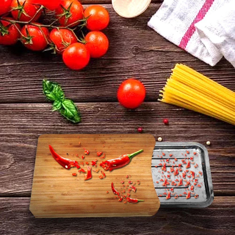 Wooden Picnics Chopping Block Kitchen Home Tool Sliding Tray Rectangle Practical Cutting Board Eco-friendly Accessories Non-Slip | Дом и сад