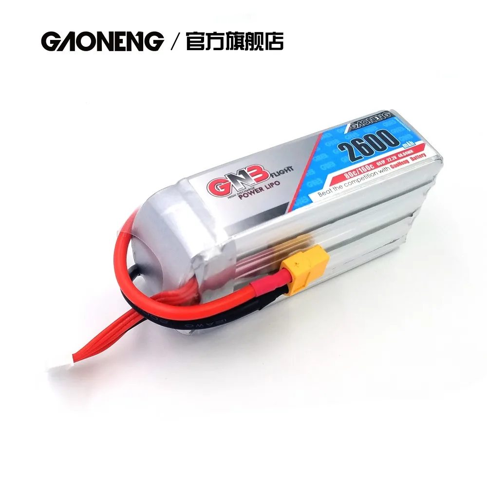 Аккумулятор Gaoneng GNB 2600 мАч 6S1P 22 2 в 800C/160C Lipo с разъемом XT60 для FPV дрона квадрокоптера