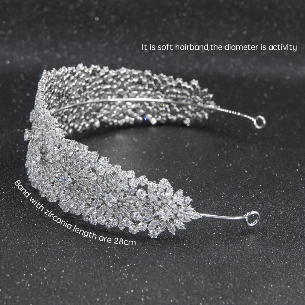 Новинка 2019 свадебная Мягкая повязка на голову с кристаллами и фианитом тиара