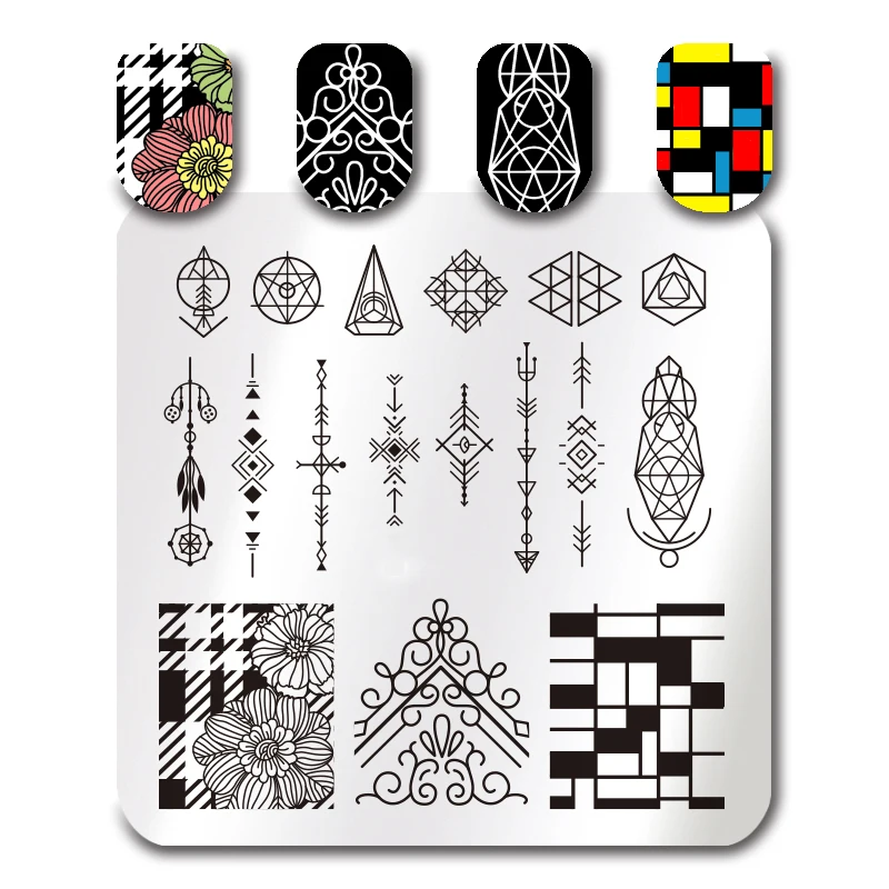 Пластина для стемпинга с изображением цветов и торта квадратная форма|stamp plate|image