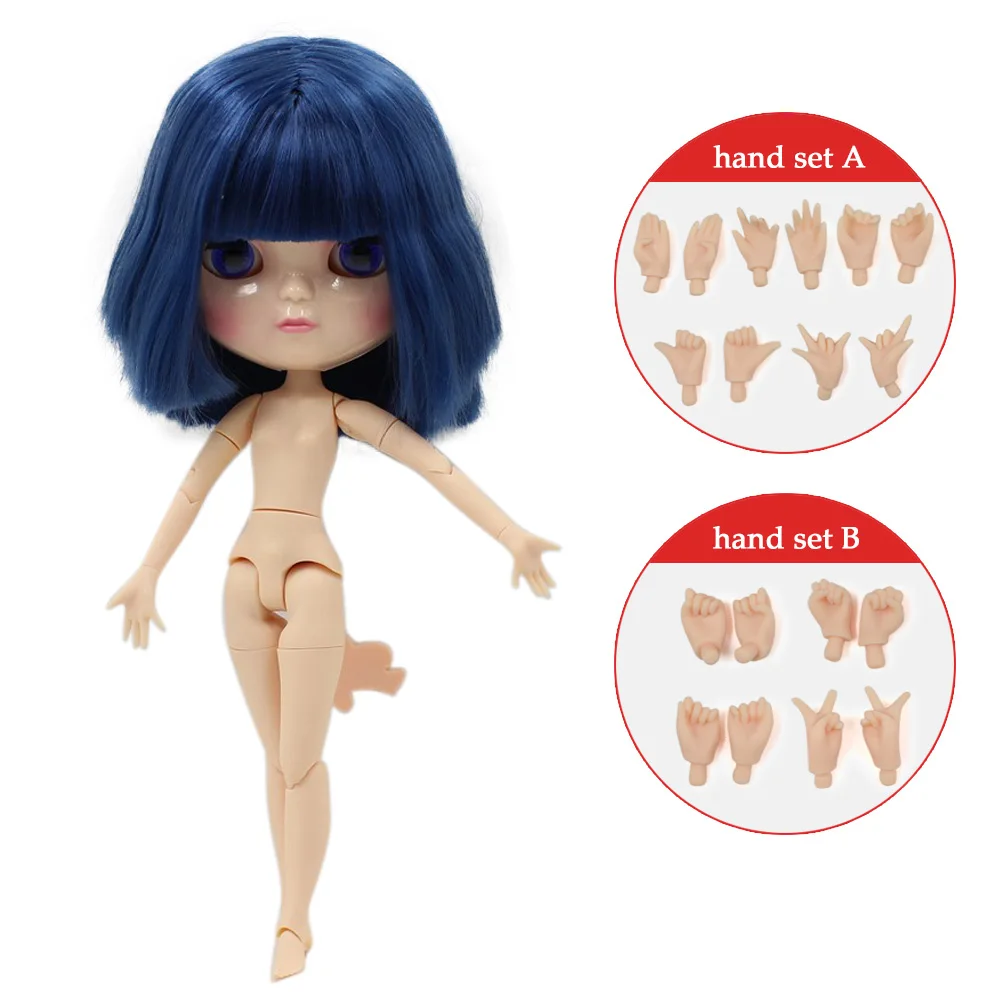 Шарнирная кукла ICY DBS BJD шарнирное тело с голубыми короткими волосами включая