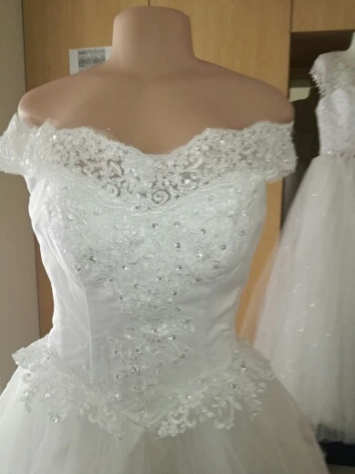 Fansmile Vestidos de Noivas Винтажные белые свадебные платья с длинным шлейфом размера плюс индивидуальные кружевные бальные Свадебные платья FSM-121T