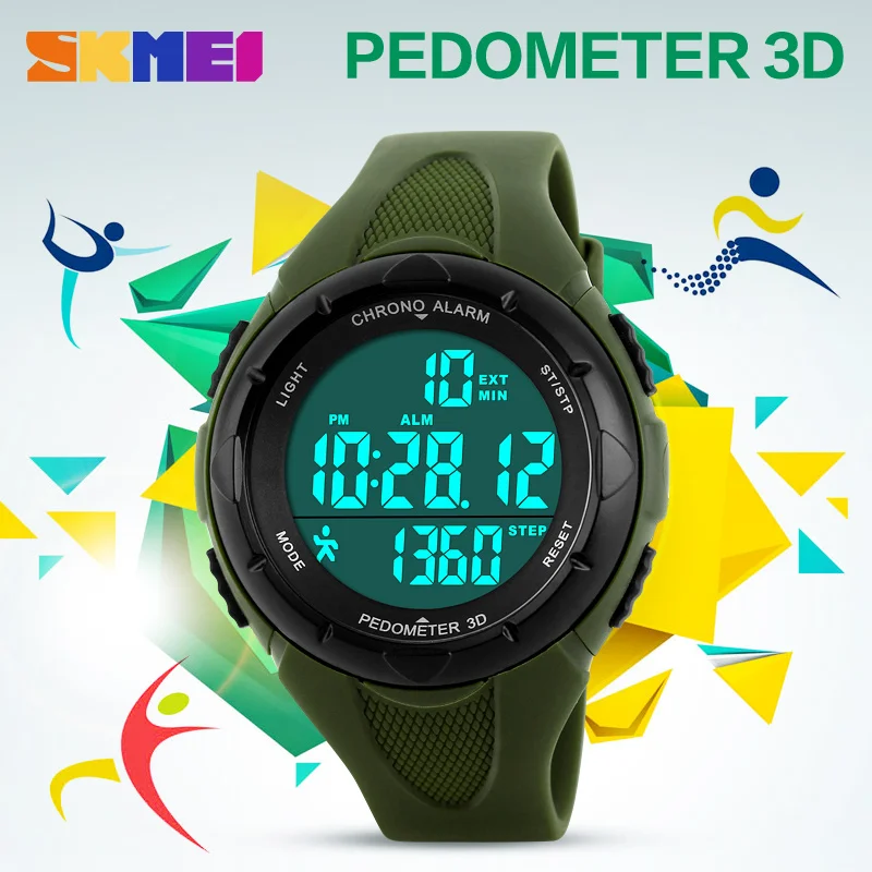 Женские спортивные часы SKMEI бренд 3D шагомер Цифровой Фитнес для мужчин женщин