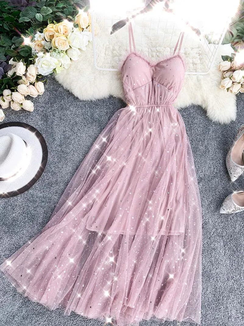 NiceMix robe femme ete летнее пляжное платье Сарафан милое платье с блестками Сетчатое платье с v-образным вырезом платье элегантное, миди женские платья