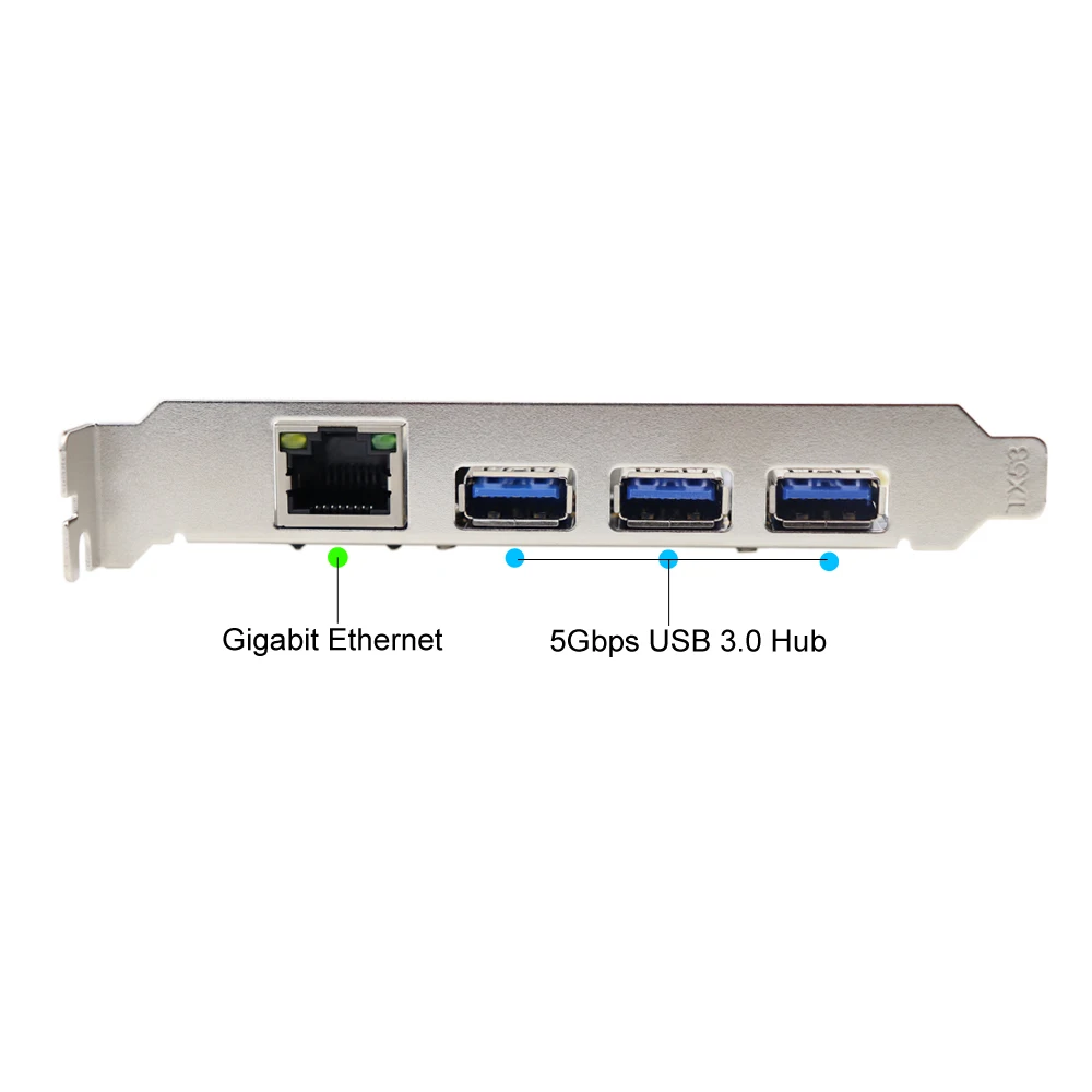 Комбинированная карта PCI Express E x1 на 3 порта USB 0 концентратор 10/100/1000 Мбит/с