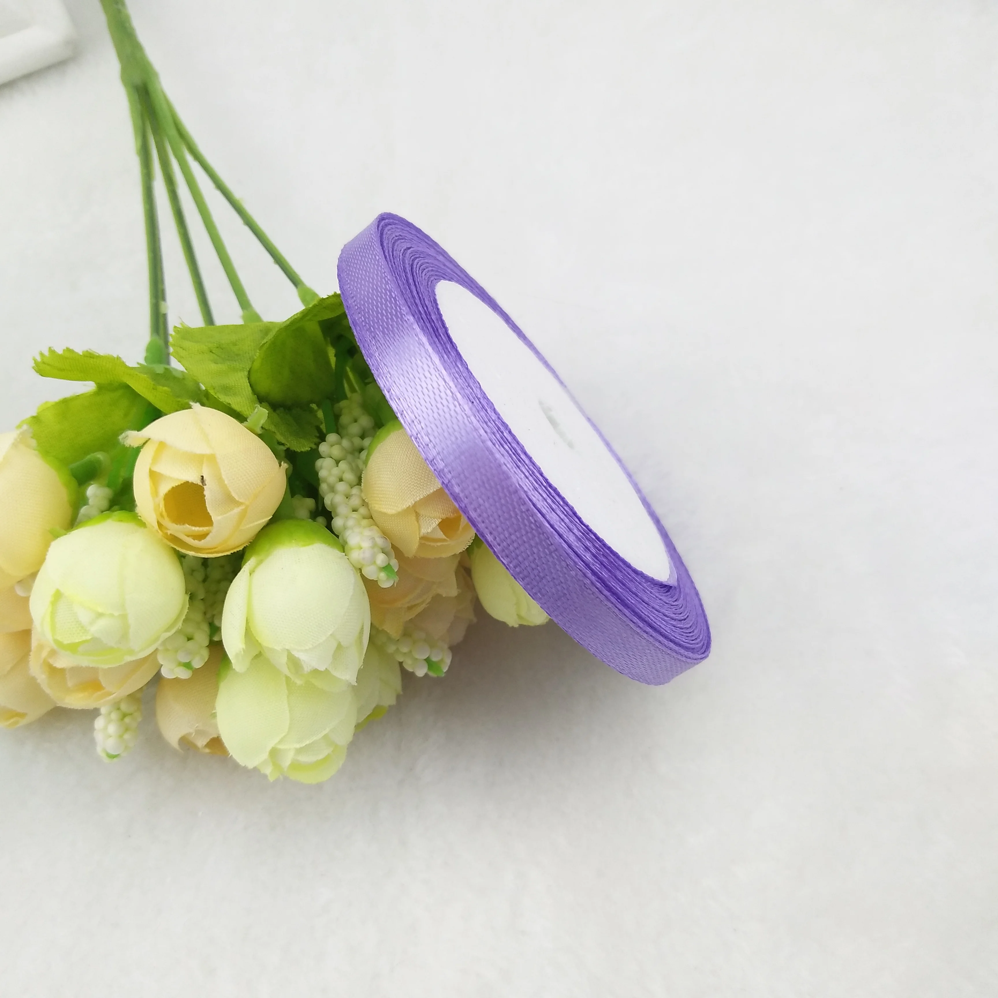 Длинная шелковая атласная светильник-Фиолетовая лента 22 м украшение для свадьбы