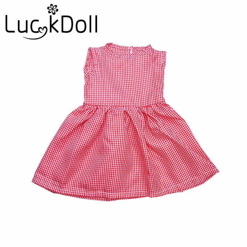 Платье LUCKDOLL без рукавов с цветным принтом для кукол 43 см или 18 дюймов аксессуары