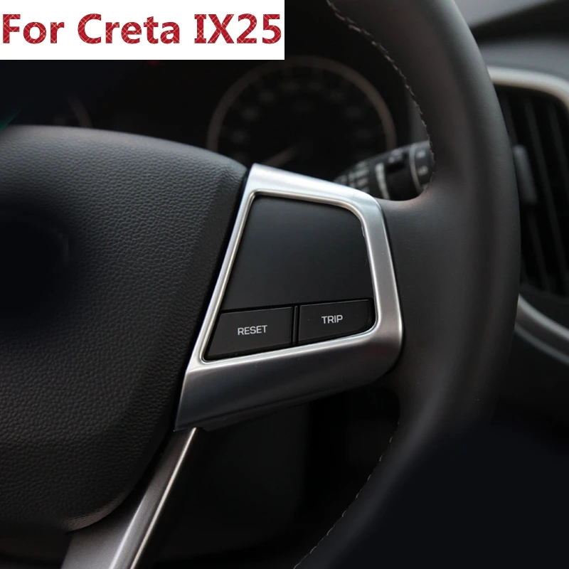 Для creta hyundai ix25 декоративные кнопки на рулевом колесе крышка отделка интерьера