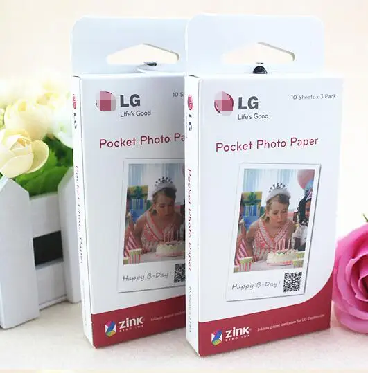 30 листов фотобумаги для LG pd239 фотопринтер Zink PS2203 фотобумага PD221/PD251 PD233 PD239 бумага
