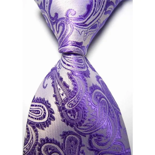 Purple-145X8.5cm Мужской галстук-бабочка на молнии, деловой костюм, узкий шейный галстук с кольцом, полосатый мужской галстук для свадебной вечеринки, одежда, подарки - Цвет: Purple-145X8.5cm