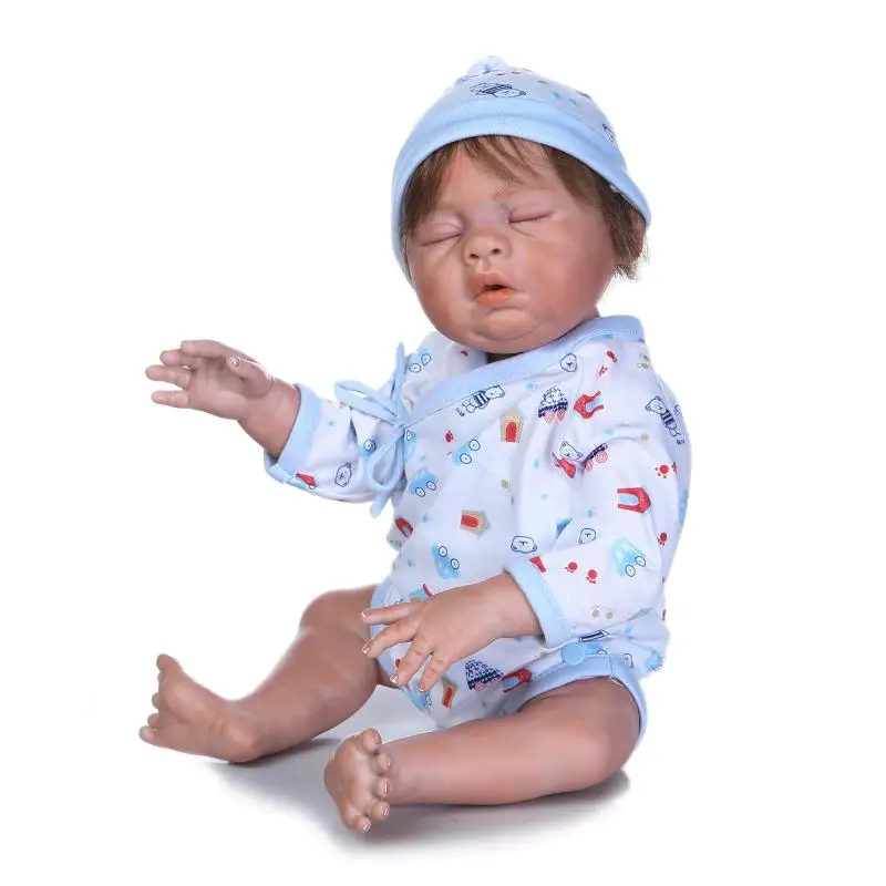 NPK Bebe boy reborn 20 &quotполностью силиконовый боди baby dolls настоящий спящий Новорожденный