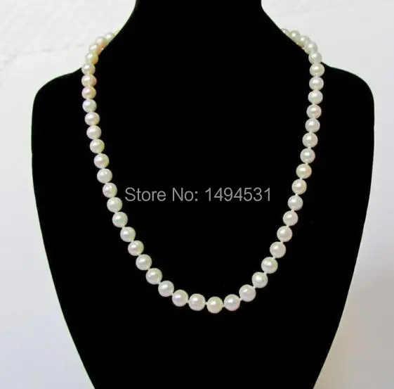 

Wholesale Pearl Jewelry - 7-8MM White Color Potato Genuine Freshwater Pearl Necklace Handmade Jewelry - New Free Shipping