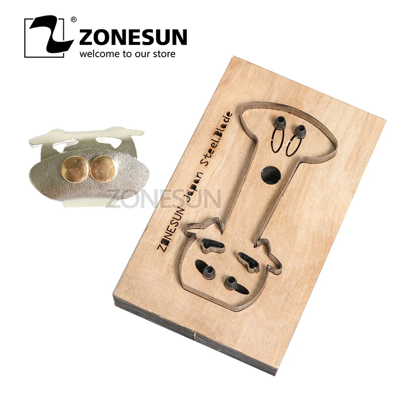 

ZONESUN Customized calf leather cutting die Leather DIY Craft wire earphone collector Wooden Template Punch cut steel rule die