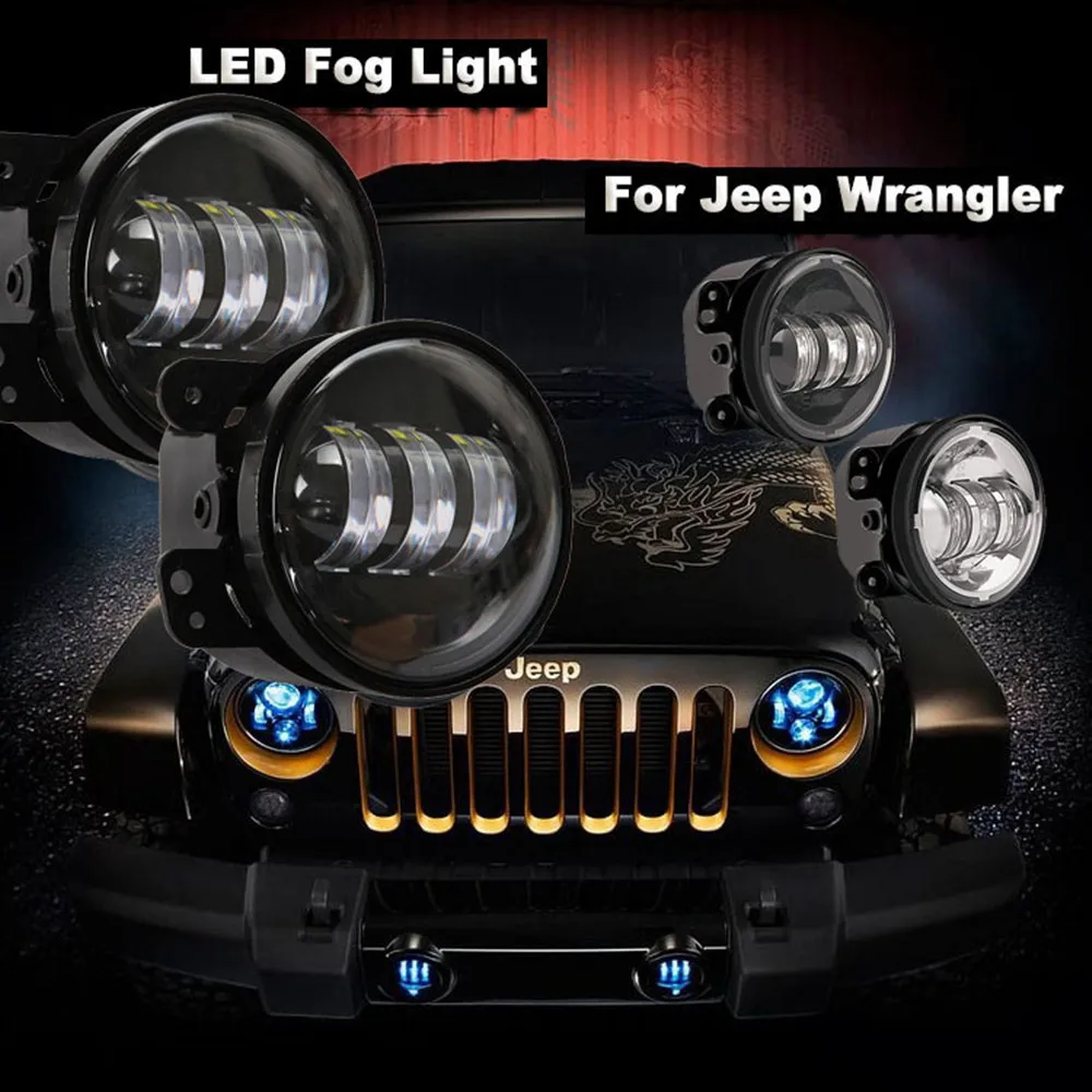 2X 4 &quotсветодиодные противотуманные фары для Jeep Wrangler JK светодиодные лампы