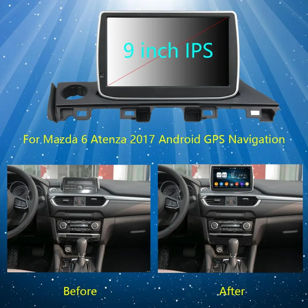 Автомобильный DVD-плеер 9 &quotIPS 1280*720 8 ядер 4 Гб ОЗУ + 64 ПЗУ Android 0 для Mazda 6 III 3 GJ Atenza Mazda6