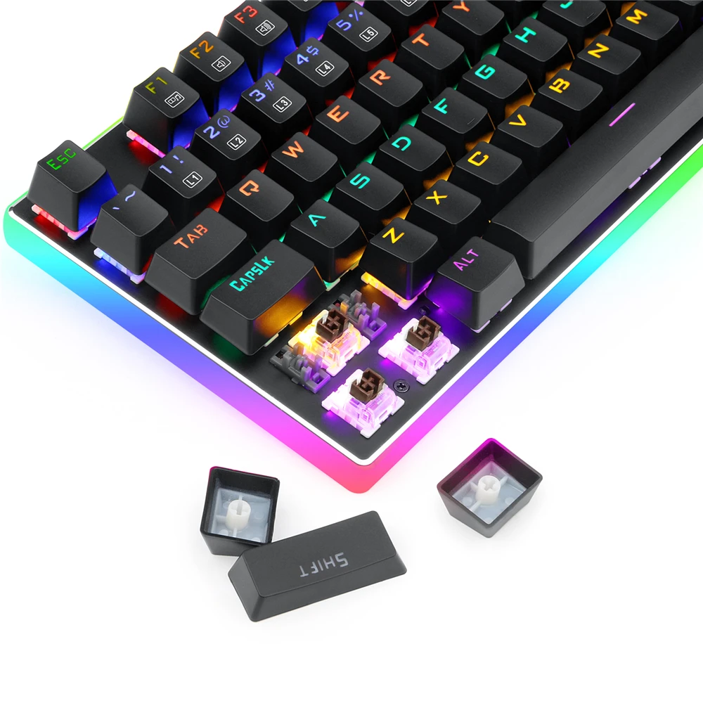 Redragon K577R Проводная Механическая игровая клавиатура с радужной подсветкой