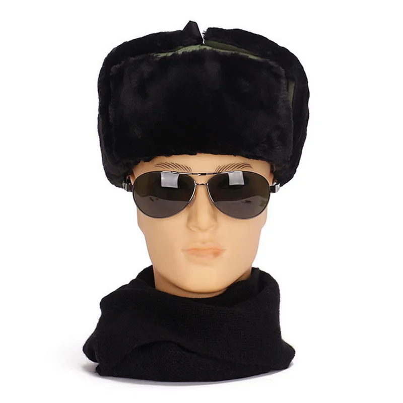 

BINGYUANHAOXUAN Imitation Fur Hats Men's Fur Rabbit Lei Feng Cap for Russian Men Thickening Hat Winter Cap's Warm Cap