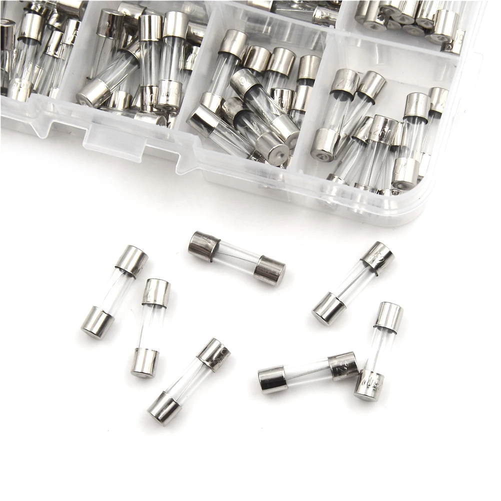 100Pcs/lot 5x20mm Electrical Assorted Fuse Amp Fast-blow Glass Mix Set With Box 0.2A 0.5A 1A 2A 3A 5A 8A 10A 15A 20A | Обустройство