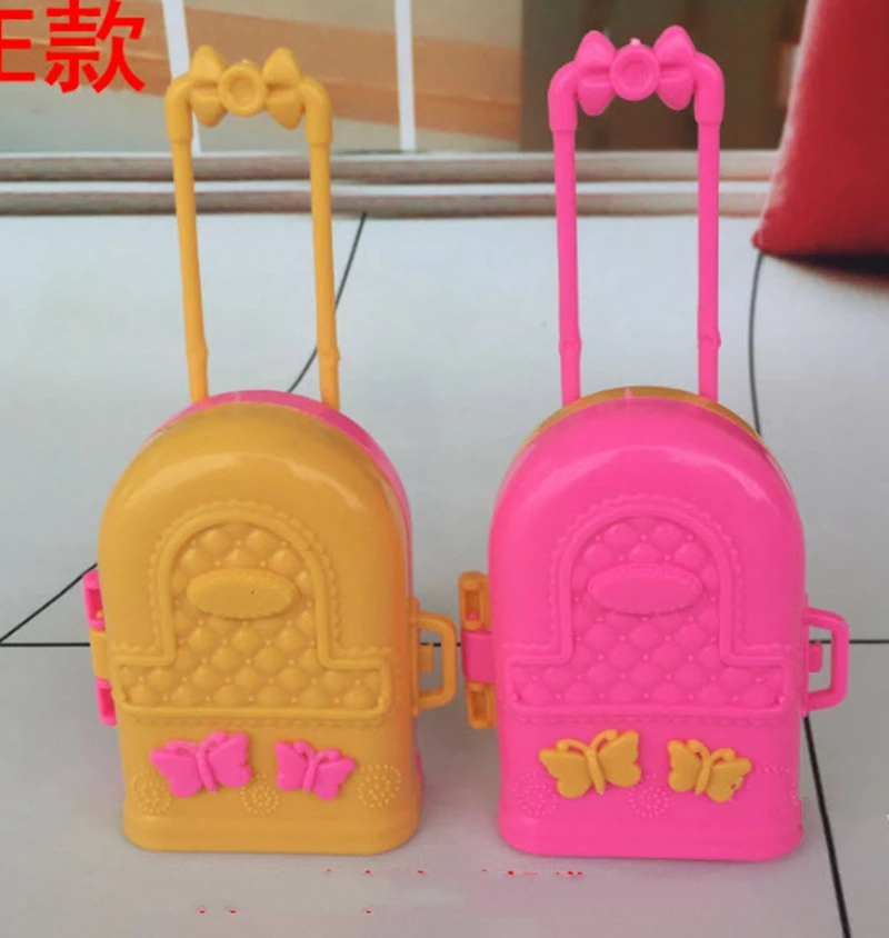 5pcs/lot 3D Kid Children Toys Travel Train Suitcase Luggage Case Doll Dress Storage For Barbie Dolls House | Игрушки и хобби