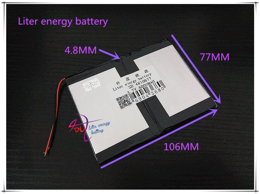 3.7V 6000mAH 4810677 Polymer lithium ion / Li-ion battery for tablet pc cell phone POWER BANK | Компьютеры и офис