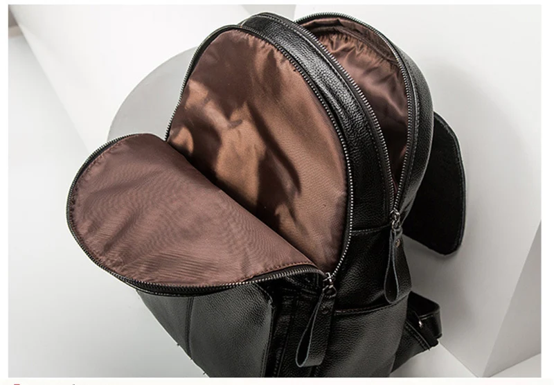 

Women PU Leather Backpack Leisure Shoulder Bags Female Travel Bagpack School Bags for Teenage Girls Mochila Feminina Black