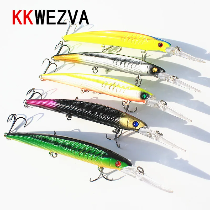 

KKWEZVA 1pc 14.5CM-12.7G Big fishing lures plastic hard bait fishing tackle pesca fish wobbler minnow artificial lure