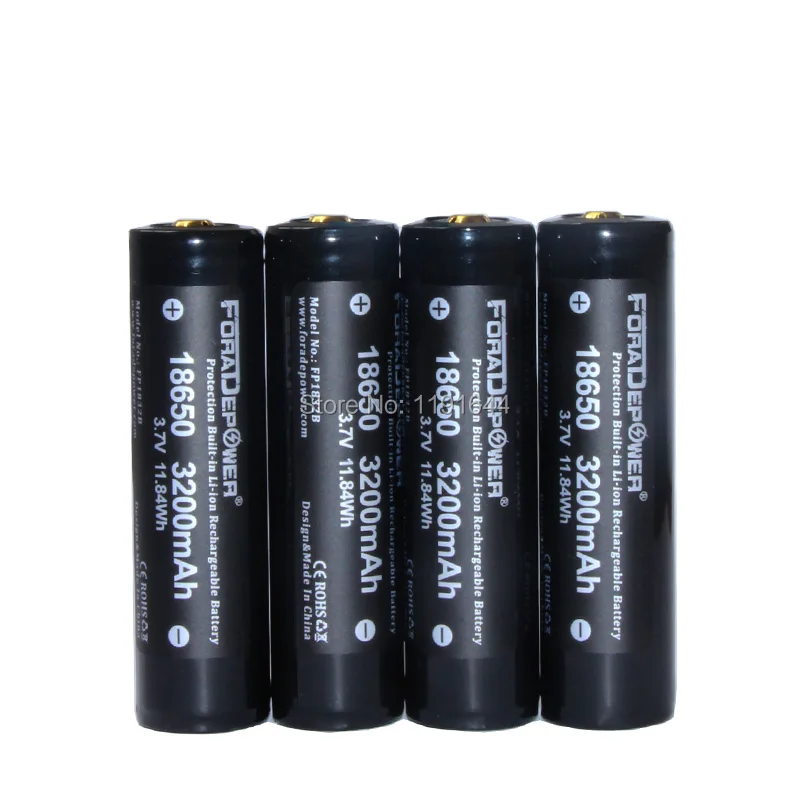 6 шт./лот Foradepower 3 7 V 18650 3200mAh Защищенный высококачественный охотничий фонарик