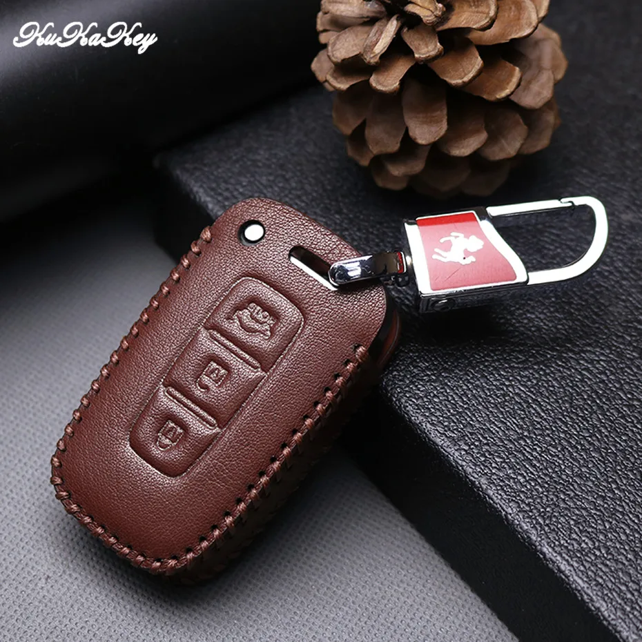 Кожаный чехол для автомобильных ключей KIA Sportage R 3 2017 Forte Optima Soul Azera Sorenta Rio K2 K3 Ceed Picanto