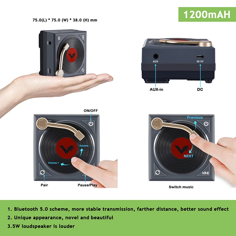 VTIN TOP H1 Smart Bluetooth 5 0 динамик Вт Hi Fi перламутровые туфли для невесты портативный