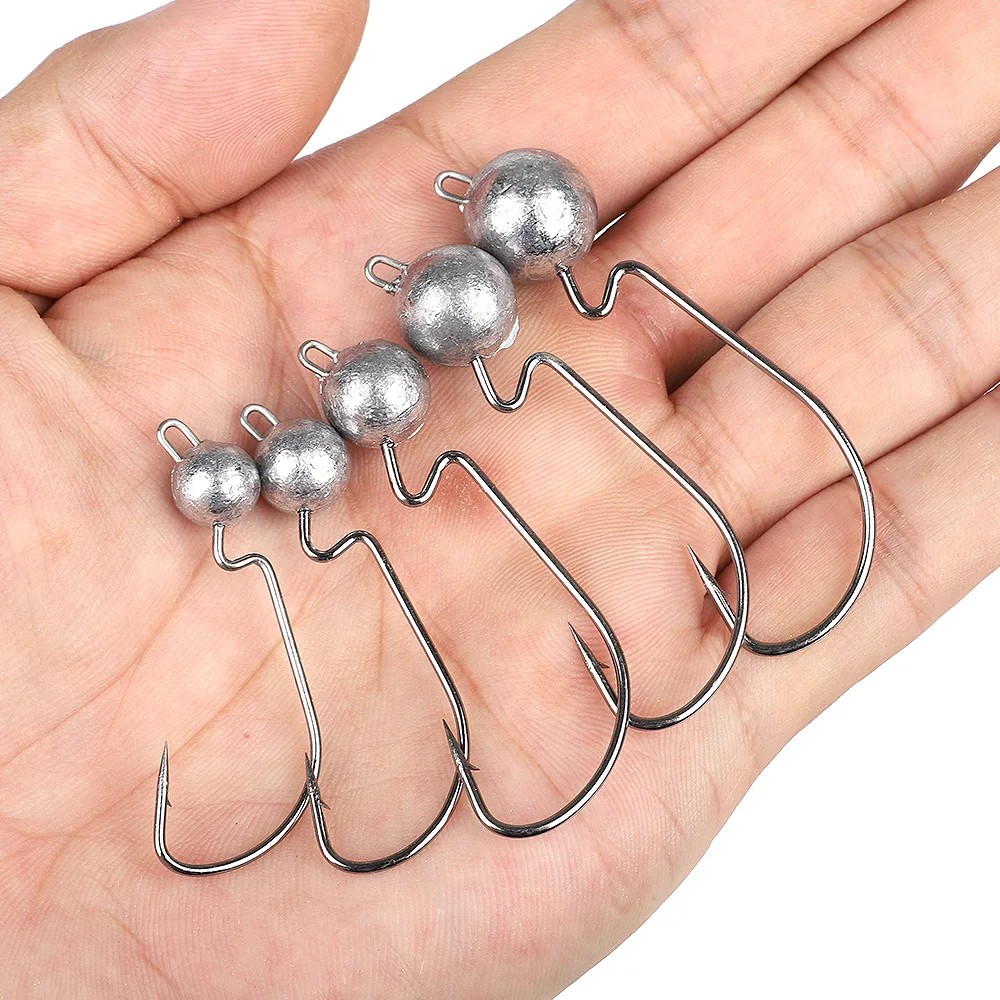 DONQL 5/10 шт. Lead Jig Head рыболовный крючок широкая заводная рукоятка офсетная печать