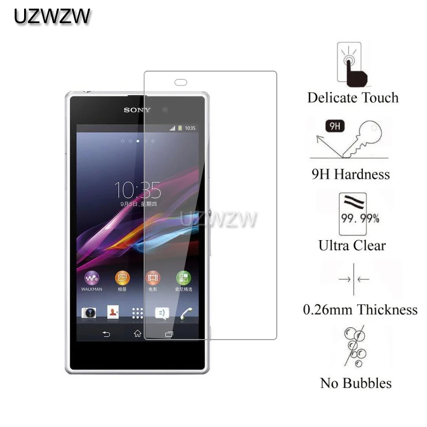 2 шт 0,26 мм закаленное стекло для sony Xperia Z1 C6903 C6943 C6906 C6902 L39H Защитная пленка для экрана стекло для sony Xperia Z1