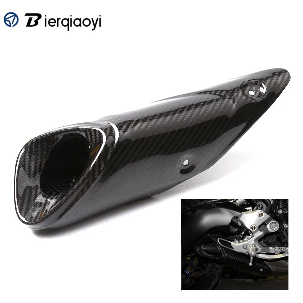 

Motorcycle Carbon Fiber For Yamaha MT09 MT 09 MT-09 FZ-09 2014-2016 Exhaust System Muffler Pipe Escape Heat Shield Guard Cover