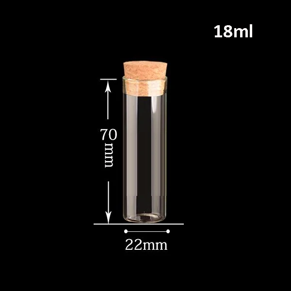 

50pcs 22*70mm high quality big glass cork stopper wishing bottle glass test tube Vial Jars Container Mini Empty sample vial Pot