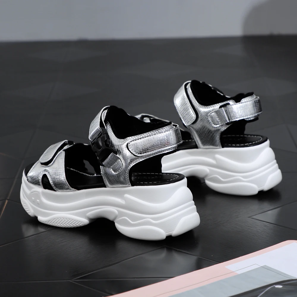 Женские босоножки на плоской платформе FOREADA повседневные сандалии с открытым