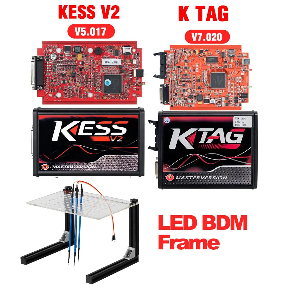 KESS KTAG BDM FRAME KESS V2 V5.017 полный онлайн V2.47 менеджер Тюнинг Комплект KTAG V7.020 4 светодиодный мастер K-tag V2.25 KESS BDM Титан Winols Электронный блок управления программатором - Цвет: KESS KTAG BDM FRAME