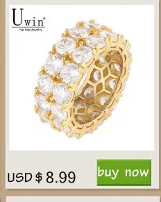UWIN 1 ряд CZ Кольцо Полный Bling Iced Out обручальное Циркон полые Роскошные обручение модные украшения подарок