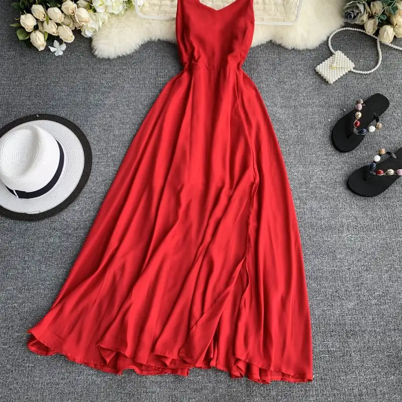 Макси платье Vestidos Mujer Санья курорт в Таиланде длинная v образный вырез с низким